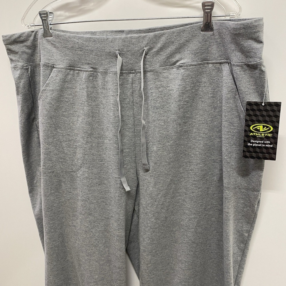 New Athletic Works Gray Cotton Blend Women's Plus XXXL 22 Core Knit Capri NWT - Picture 2 of 7